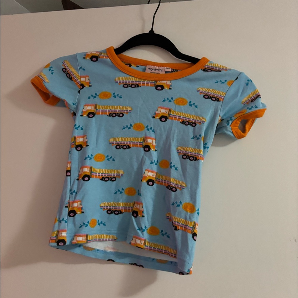 Blue Kids Tee with Orange Truck Print